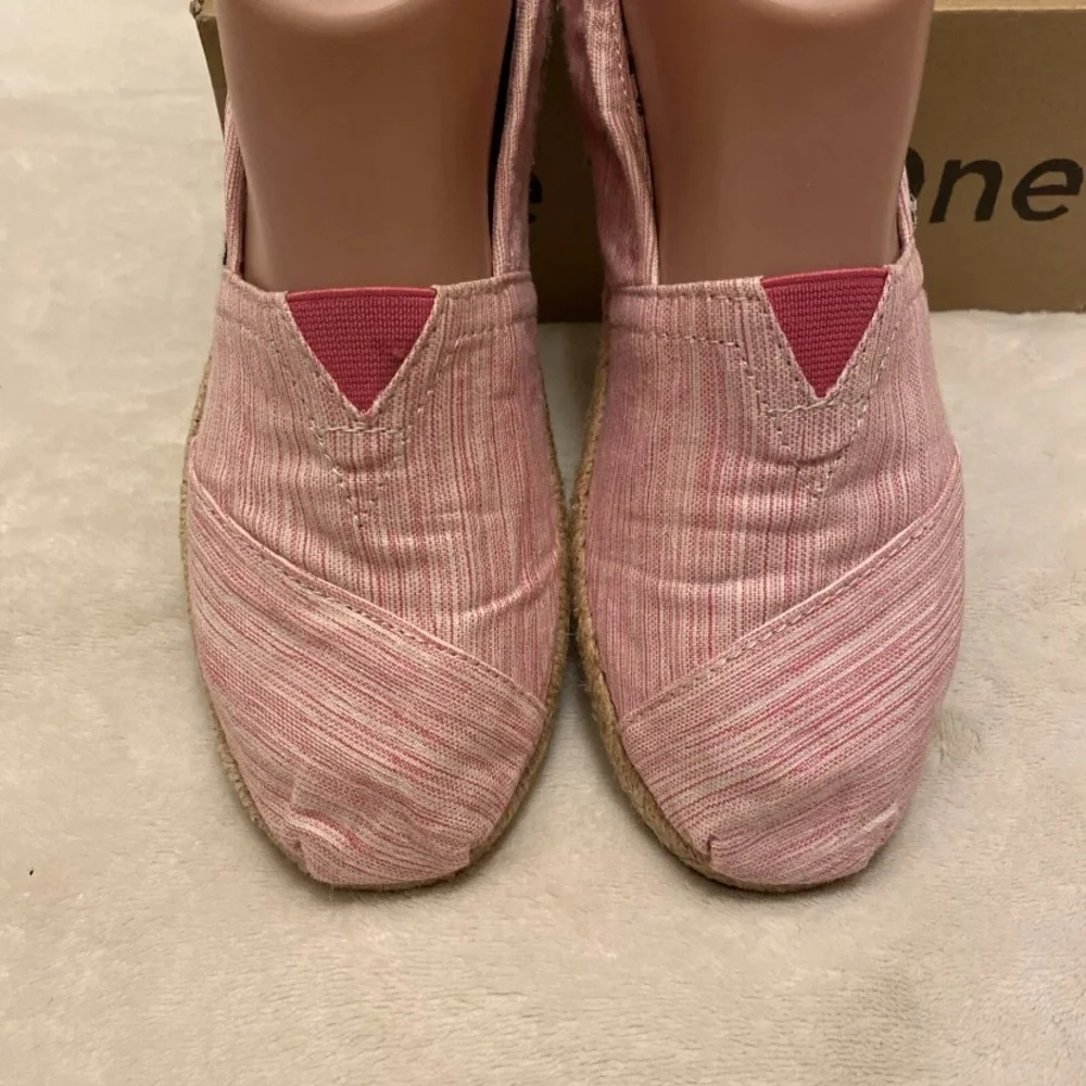 Toms Pink And White Striped Espadrilles